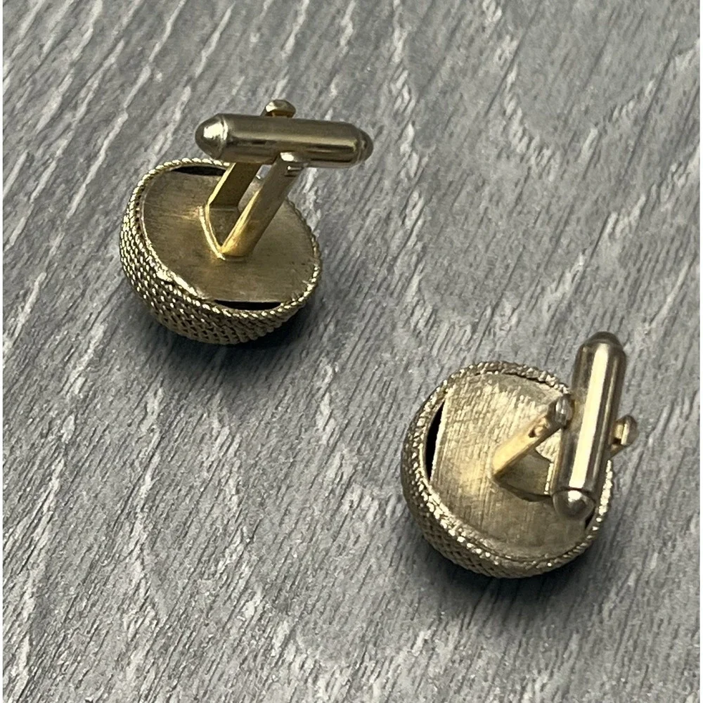 Vintage Gold Tone Rope Mesh‎ Knot Cufflinks Men's Fashion Jewelry Accessories